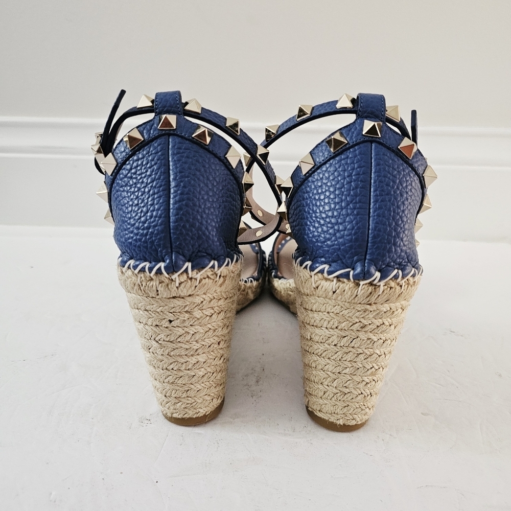 NEW Valentino Garavani Rockstud Strappy Espadrille Wedge Sandals Size EU 41 - Picture 6 of 9
